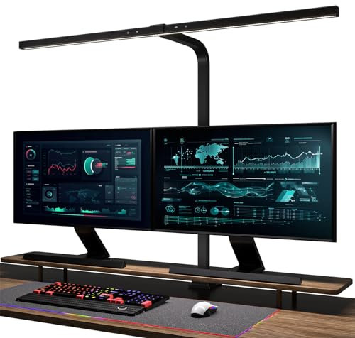 EYOCEAN Lampada da Scrivania a LED con Auto-oscuramento, lampada da tavolo da 80 cm a morsetto con temperatura colore regolabile, lampada a morsetto con funzione timer