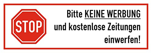 Daged 4x Stop Bitte keine Werbung Aufkleber Zeitung, Reklame, Flyer Grösse 84x29 mm KW-1