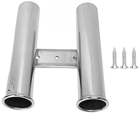 Leapiture Tube De Support De Canne À Pêche, Support De Canne À Pêche À 2 Maillons En Acier Inoxydable, Facile À Installer, Pour Bateau, RV, Yacht, 42 Mm De Diamètre