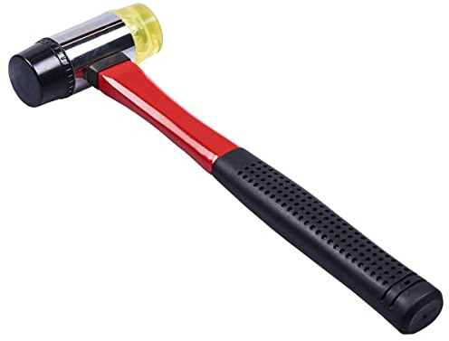 Mr. Gadget's Solutions® 40mm (1.6) 2-Sided Double Face Panel Beating Hammer with Fibre Glass Shaft Rubber Mallet Tools UK