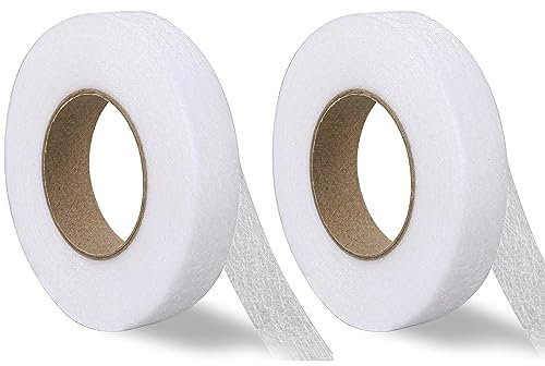 VIKY® Saumband zum Aufbügeln Waschfest, 120 Meter Bügelband für Vorhänge, Hexenspucke Beidseitig, Nahtband zum Aufbügeln, Saumfix Stoffklebeband für Stoffen,Gardinen,Hosen,Kleidung(20mm Breite, Weiß)