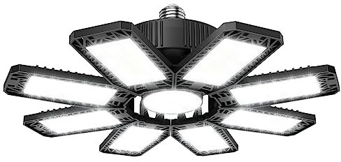 Illuminazione Garage 210 W 21000 LM, lampada deformabile con 8+1 pannelli regolabili, plafoniera LED bianco freddo per officina, magazzino, palestra, seminterrato, cucina