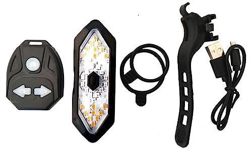 Firulab Luci per Bici per la Guida Notturna - modalità Multiple Indicatori di direzione con Telecomando - Indicatori di direzione Tweeter da 120 Db per Viaggi, Vita Quotidiana, Luce di Allarme