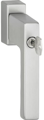 Hoppe Fenstergriff abschließbar Toulon Secustik/Variofit - abschließbarer Fenstergriff mit Schlüssel - Sicherheits Fenstergriff, Aluminium Edelstahl Effekt matt