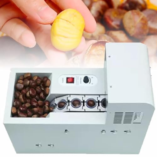 Macchina per intagliare castagne commerciale, frantumatore elettrico per castagne 30-50 kg/h, macchina automatica per sgusciare e aprire castagne, nessun danno alle castagne,singlechainplate