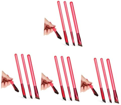 MAGICLULU 4er-set Make-up-pinsel-set Augenbrauenpinsel Augenbrauen-make-up-tools Realistisches Pinseldesign Abgewinkelter Eyeliner-pinsel Reisegröße Für Frauen 3 Stück * 4