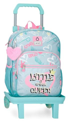 Enso Little Urban Queen Schulrucksack Kinderrucksack aus Polyester, breite und verstellbare Träger, die Sich anpassen, Vordertasche.