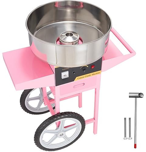 sjdoPulse Kommerzielle Elektrische Zuckerwattemaschine Mit Wagen, Edelstahlschüssel, Zuckerschaufel Und Schublade – Perfekt Für Zu Hause, Kindergeburtstage, Familienfeiern – Pink