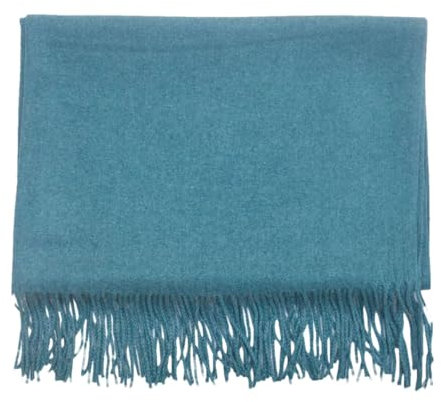 Nlievara Damen Kaschmir-Schal, einfarbig, warm, weich, Hijab, dick, blau, One size