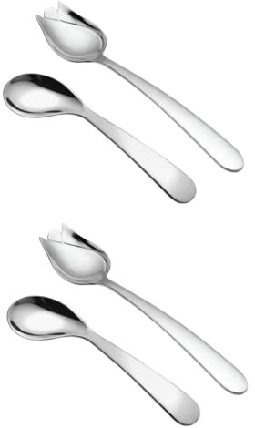 SEWOART 4pcs Angled Spoon for Arthritis Easy-Grip Utensil Adaptive Eating Aid for Disabled