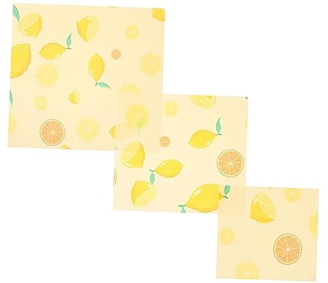 FRCOLOR 3pièces Reusable Food Wraps Sets of Natural Beeswax Sheets for Sustainable Food Storage