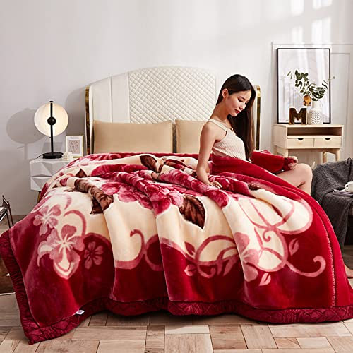 XZZHSM Warme Gewichtsdecke für den Winter, Kingsize, koreanische Nerzdecken, 2-lagige, wendbare Raschel-Bettdecke für Bett und Couch, 200 x 230 cm, 4 kg