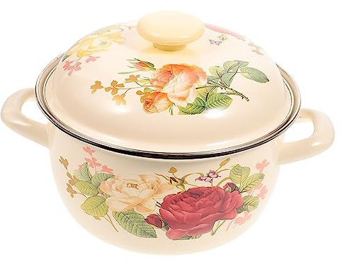 Generic Double Handle Cooking Pot Stockpot Soup Pot with Lid Sturdy and Easy to Maintain
