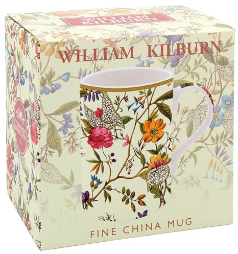 The Leonardo Collection William Kilburn Kilburn - Taza Kilburn para el hogar y la cocina, elegantes tazas de cerámica para té y café, bonito juego de tazas para hombres y regalos de cumpleaños para