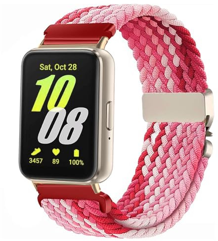 VELULYX Nylonflätat armband Kompatibel med Samsung Galaxy Fit 3, Elastiskt armband för Samsung Galaxy Fit 3 SM-R390 Herren Damen