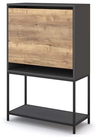 ASSMANN Sekretär Cubas Premium 74x80cm 123x80x36cm Anthrazit Schwarz Anthrazit, TÜV-Zertifiziert, einfache Montage für Homeoffice