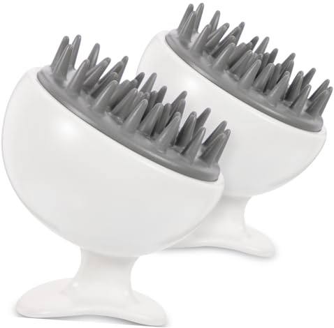VICASKY 2stücke Kopfhautbürste mit Peeling-funktion Tragbar für Zuhause und Reise zum Massieren und Reinigen der Kopfhaut Geeignet für Verschiedene Haartypen