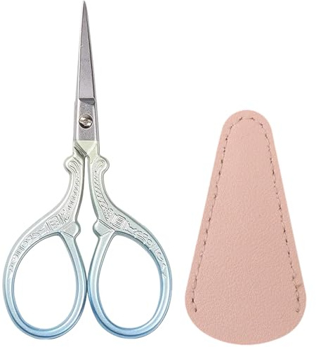 SiumPklay Stainless Steel Embroidery Scissors for Needlework, Thread Cutting, Sewing & DIY Crafts – Compact & Sharp with Leather Protective Case