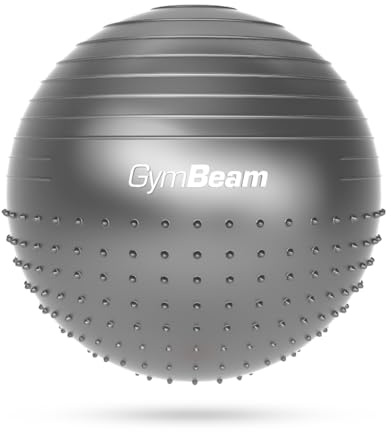 GymBeam Massage FitBall 65 cm - Palla Fitness Massaggiante in Gomma Anti-Burst, con Pompa Inclusa, Ideale per Yoga, Pilates e Allenamento a Casa