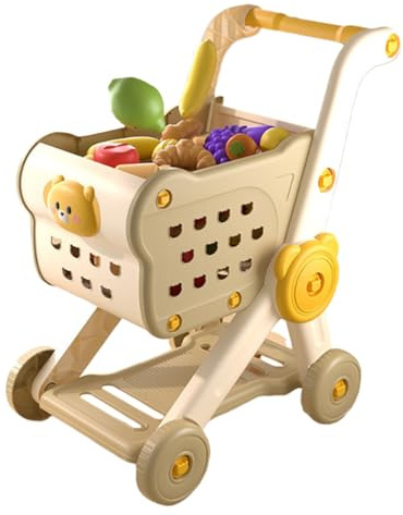 Shopping Cart Playset - Toddler Trolley Set Wheels - Children's Toy Simulated Supermarket Carts, Early Education Pretend Kitchen Toy | For , Playroom Fun, Gift for Boys and Girls