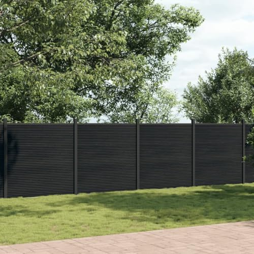 WPC Fence Panel, Grey, 1391 x 186 cm, Durable Wood-Plastic Composite, Robust Privacy Panels for Garden and Patio, Weather-Resistant