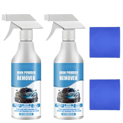 Spray rimuovi ruggine e particelle di ferro per auto,spray detergente multiuso ed efficace per la rimozione della ruggine dalle superfici metalliche dell'auto,adatto a diverse superfici. (2Pezzo)