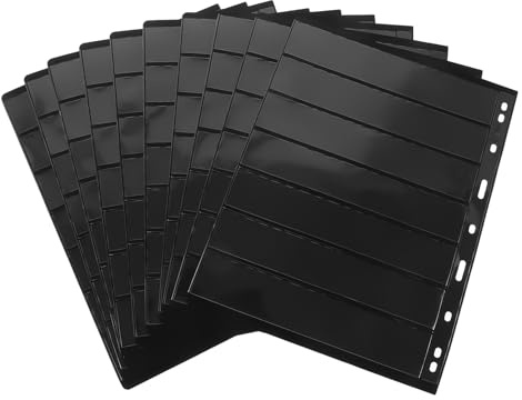 Healifty 10-sheet Double-sided Stamp Collecting Album Pages with Pvc Storage Pockets for Stamp Collectors Standard Size Inserts and Coin Holder Suitable for Display and Organization