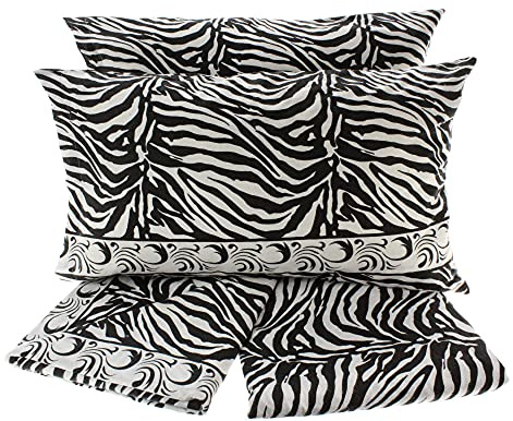 Vivy Victoria Lenzuola zebrate Completo Letto Matrimoniale Flanella Cotone