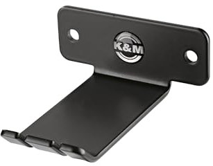 K&M 16311 Supporto da parete per cuffie, nero, con lastra in acciaio - per cuffie over ear