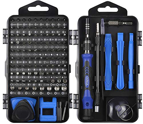 ORIA 120 in 1 Kit Cacciavite di Precisione Magnetica, Set Cacciavite Strumenti di Riparazione Scatola con 101 Bit, Kit Professionale Strumenti di Riparazione per PC, Orologio e Altri
