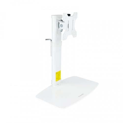 Tooq DB1127TN-W - Soporte de Mesa con Regulación de Altura para Pantallas de 17” a 27”, Color Blanco