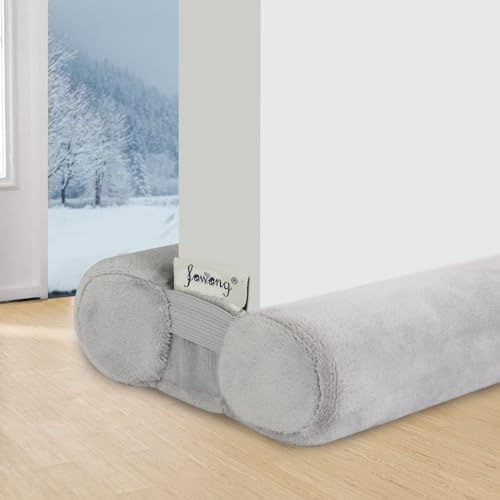 fowong Zugluftstopper für Türen Rückstandlos Türdichtung Haustür 60-100CM Windstopper Kälteschutz Schallschutz Unten Türbodendichtung Luftzugstopper gegen Zugluft, Schall & Insekten Waschbar