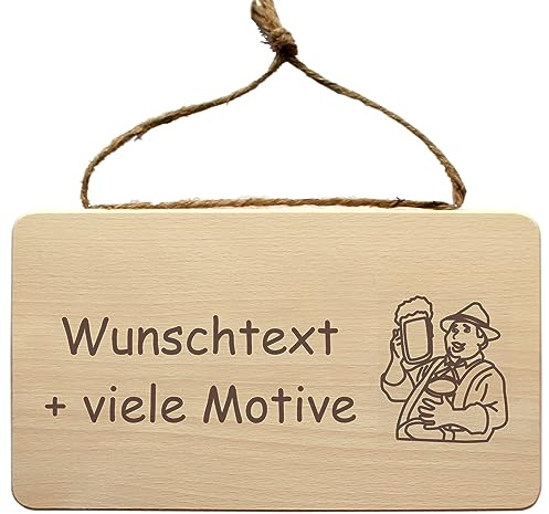 Geschenkissimo Bierschild aus Holz mit individueller Gravur - Sprüche + Motive, Wandschild, Holzschild zum Aufhängen, Geschenk für Bierliebhaber, Bar-Schild, lustig