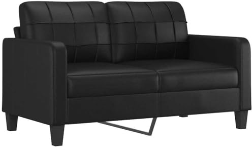 vidaXL Divano a 2 Posti Nero 140 cm in Similpelle
