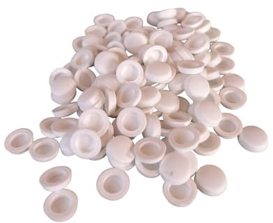 Schrauben PVC Kappen weiß Abdeckkappe für Fensterbankschraube/Dusche weiss (50 Stück)