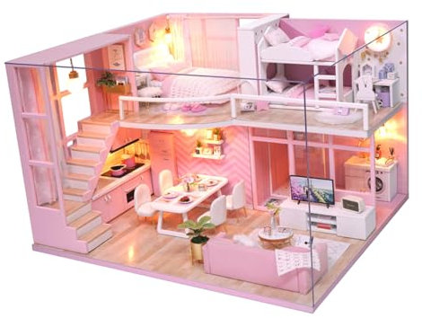 UPKOCH Miniatur-DIY-Haus Manuell Zusammengebautes Spielzeug Für Kleine Häuser Kabinenmodell Aus Elegantem Material Für Langanhaltenden Gebrauch Und Dekoration
