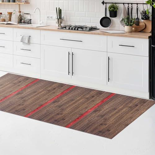 CosìCasa Bambusteppich für die Küche aus Naturholz, umweltfreundlich, vielseitiger Küchenteppich, rutschfest, waschbar, perfekter Teppich für Badezimmer, Läufer für Küche, Eingangsbereich 50 x 75 cm,