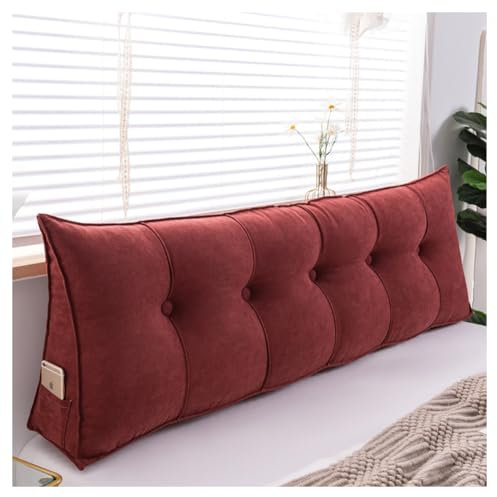 Mosnesrt Rückenkissen, Ergonomisch Keilkissen für Nacken, Weich und Atmungsaktiv Lesekissen mit Seitenfach, Dreieckiges Sofakissen Bücherkissen, Ideal zum Lesen, Fernsehen,Lila,200cm