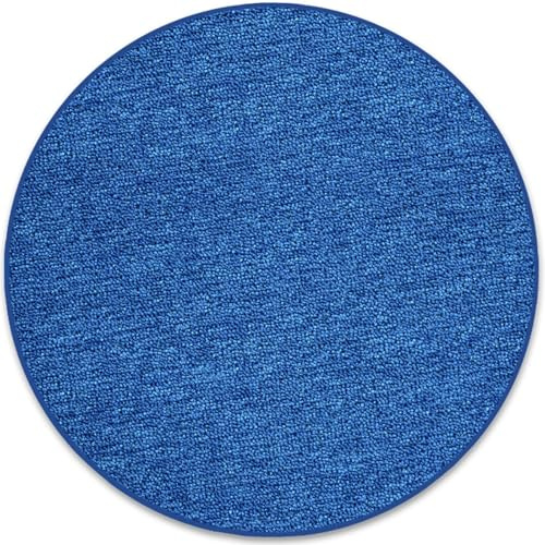 casa pura Tappeto rotondo, diametro 100 cm, blu scuro, antiscivolo e piatto, per corridoio, soggiorno, cucina, camera da letto, ideale anche come base per sedia da scrivania, Londra