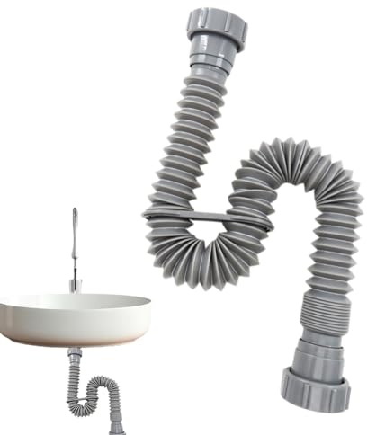 Tuxxjzm Tuyau de vidange flexible, kit de drainage pour évier de cuisine, kit de remplacement de tuyau de vidange multi-usages pour évier - Kit de tuyau polyvalent sous l'évier, tuyau