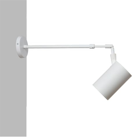 Faretti Da Parete Interno Orientabili Vintage, Faretto Da Parete Da Lettura Orientabile Telescopico Industriale Con Braccio Lungo Retrò Con Braccio Retrattile, Faretto Da Binario Montato A Parete(Whit
