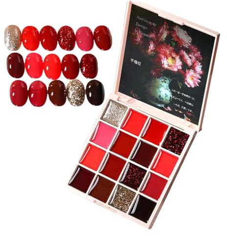 Esmalte de uñas en gel sólido, Esmalte de uñas en gel en crema | Gel crema de pintura de 16 colores para uñas,Esmalte de uñas en gel sólido brillante pintura al óleo paleta de manicura pegamento de uñ
