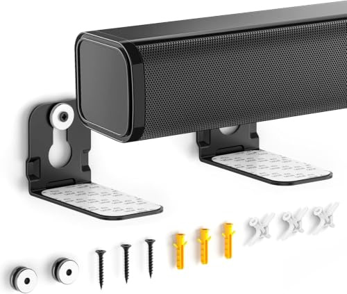 Soundbar Wall Mounts for Ultra Slim Soundbars Up to 3.5 Deep, Under TV Sound Bar Mounts for Samsung, Sony, LG, Vizio, Bose, Roku&More, Space-Saving Floating Design, Low-Profile Bracket Up to 10Lbs