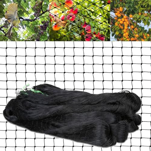 Vogelschutznetz,7,5 m x 15 m Teichnetz Vogelnetz Robustes Hühnernetz Volierennetz,Maschenweite Beträgt 2,5 x 2,5 cm,Geeignet zum Schutz von Obstbäumen und Gemüse vor Vogelschäden (Schwarz)