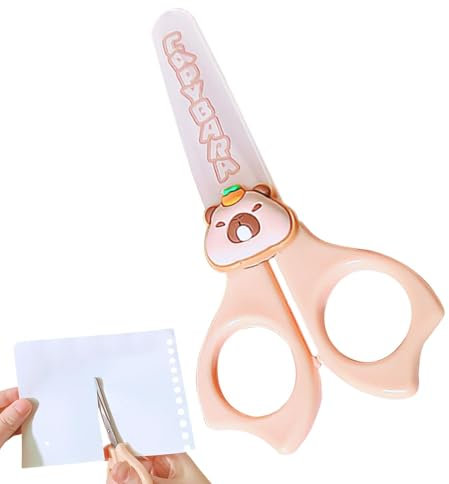 Kinderschere, Kinderschere,Cartoon Capybara Rundet Kindergartenschere - Kleine Schneidpraper-Accessoires, multifunktionale Kinderaktivitäten mit einem Rutschgriff