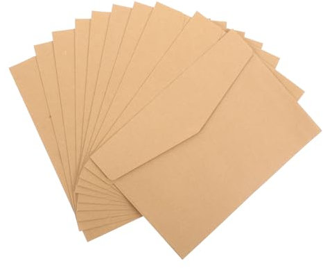 Homoyoyo Kraftpapier Umschläge 50 Stück Einfarbige Briefumschläge für Kalligrafie und Einladungen Retro Design Robuste Briefpapierhüllen für Büro und Schule