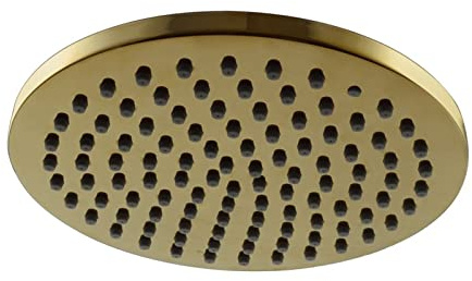 Bathroom Titanium Gold 8-Inch Rainfall Shower Head Brass Overhead Showerhead Replacement Part Showerheads