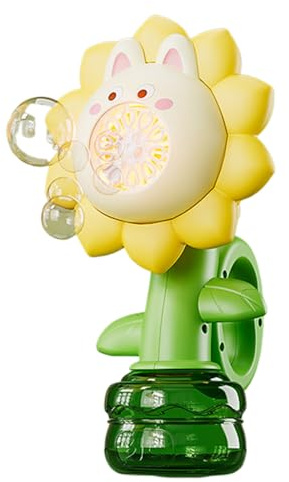 Machine à Bulles De Fumée Cocktail - Jouet Avec Mousse Et Bulles Pour Extérieur | Interactif Portable Avec Lumières Colorées Et Tête Oscillante À Fleurs, Jeux De Jardin Pour Garçons Et Filles