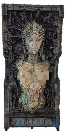 Alien Queen-Wandskulptur, Halloween-Wanddekoration, 17,5 X 8,5 Cm, Hexenstatuen-Dekoration, Kunstharz-Anhänger, Wandrelief, Handgefertigt, Für Büro- Und Heimwanddekoration