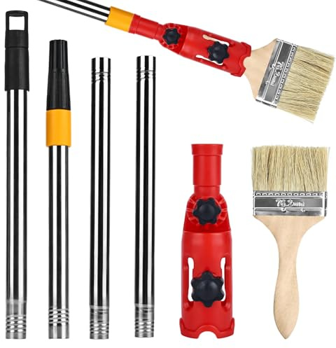 YYTECH Multi Angle Paint Brush Extender Pole Set 1.2m Paint Roller Extension Pole Universal Paint Brush Extender Holder, High Ceilings, Corners, Edges fits Most Rollers and Scrapers